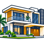 modern luxury villa icon