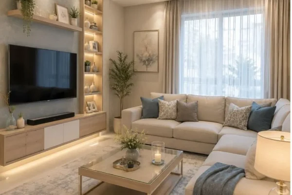 Modern living room interior design in Chennai